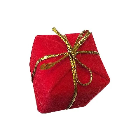 ROOD FLUWELEN kadootje, 3 stuks, 2,5cm