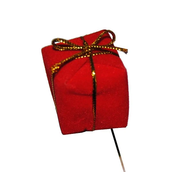 ROOD FLUWELEN kadootje, 3 stuks, 2,5cm