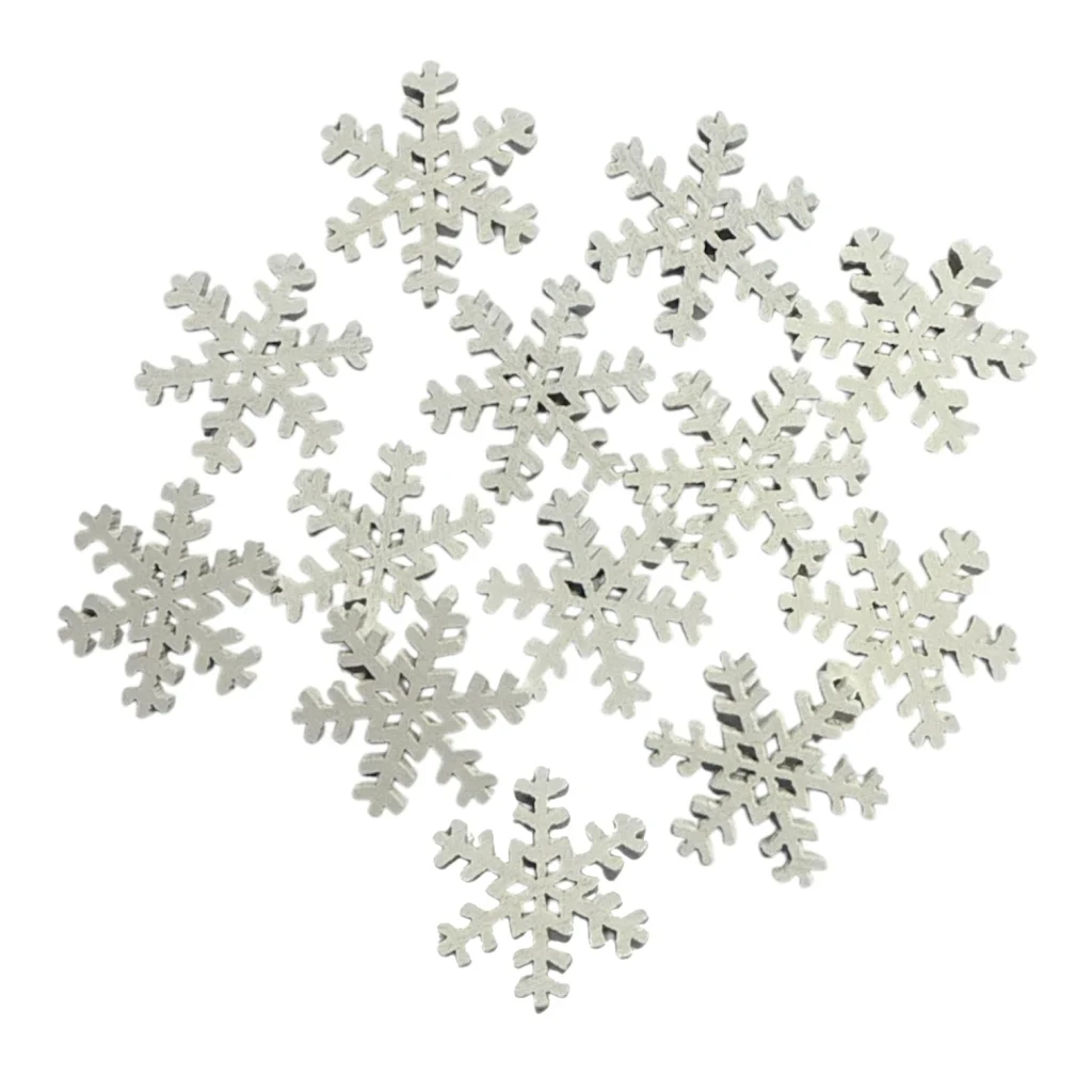 12 sneeuwvlokjes van hout, 3cm (kerst-winter)