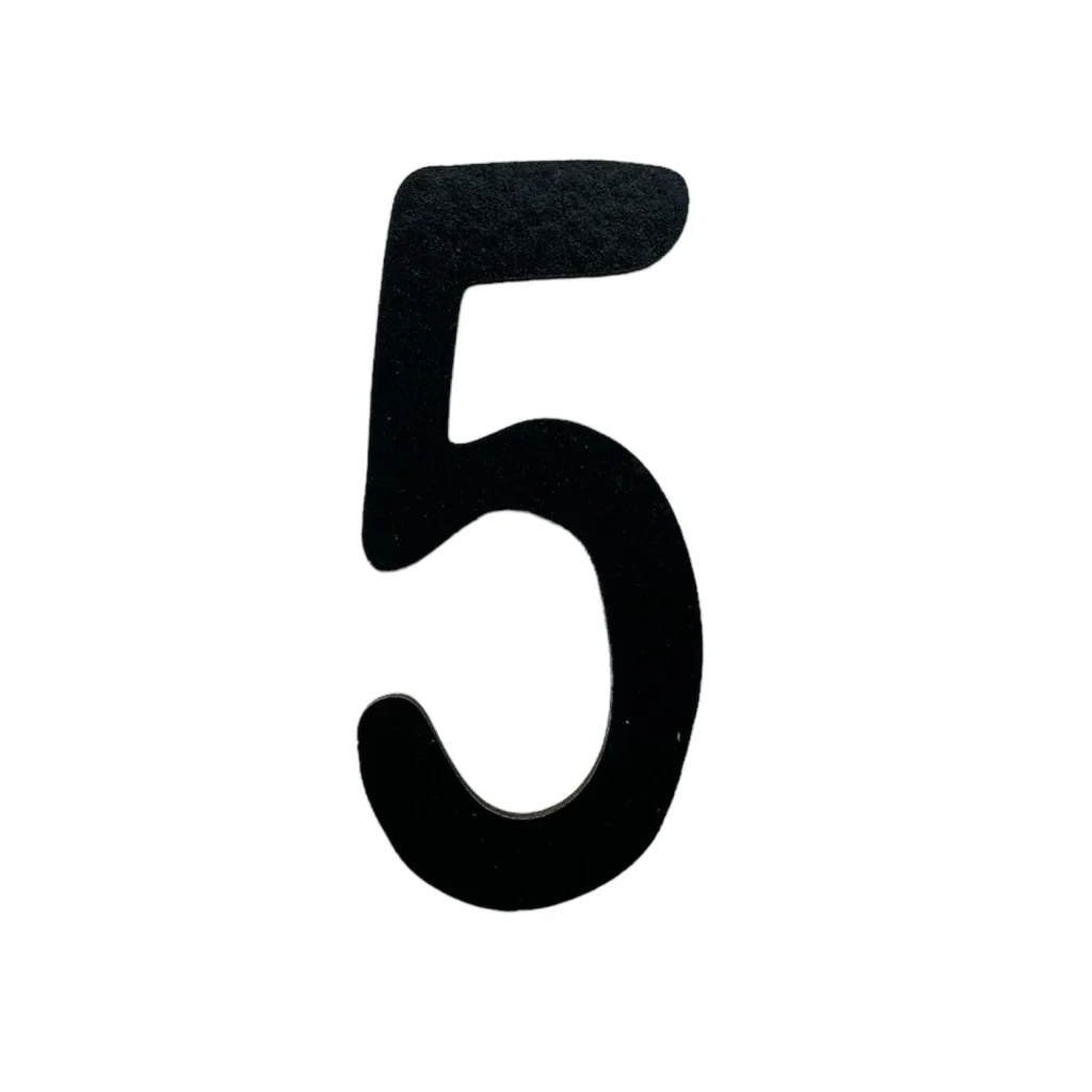 Houten Cijfer 5, 5cm