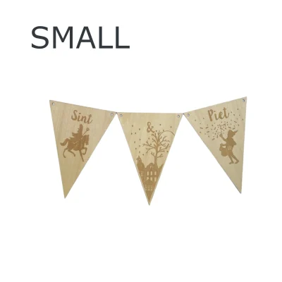 Houten vlaggenlijn SMALL, Sint & Piet, 5cm x 7cm