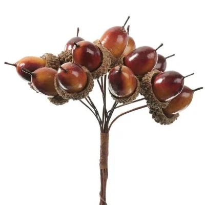 Bundeltje eikeltjes in bruine-caramel tint, 12cm