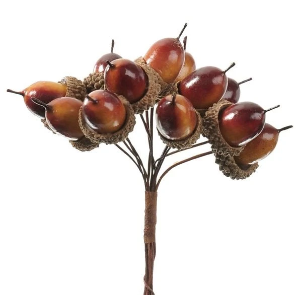 Bundeltje eikeltjes in bruine-caramel tint, 12cm