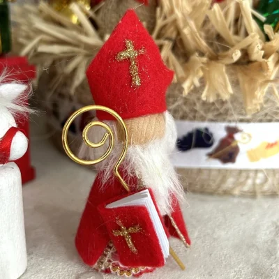 DIY-Pakketje; SINTERKLAAS Houten Peg, Kegelpoppetje bol, 65mm