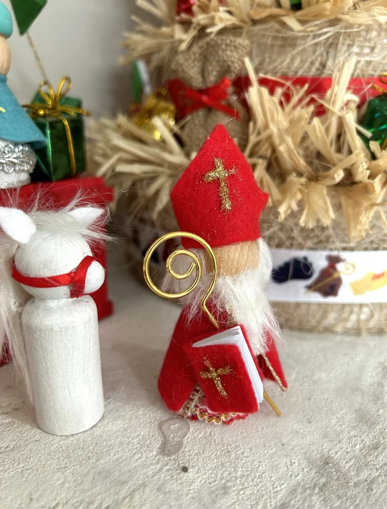 DIY-Pakketje; SINTERKLAAS Houten Peg, Kegelpoppetje bol, 65mm