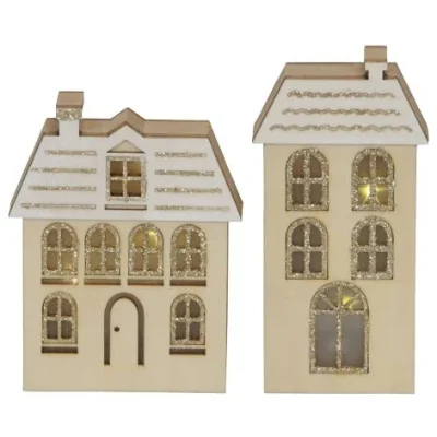 Setje van 2 huisjes; Lichtjes voor de Sint