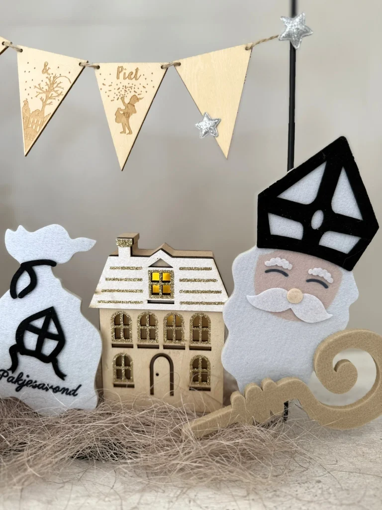 Setje van 2 huisjes; Lichtjes voor de Sint