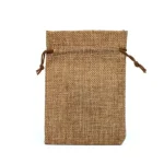 Caramel Jute zakje van Sinterklaas, 7x9cm