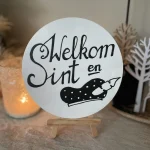 LAATSTE; Handlettering Sinterklaastekst; 'Welkom SInt en Piet' 15cm