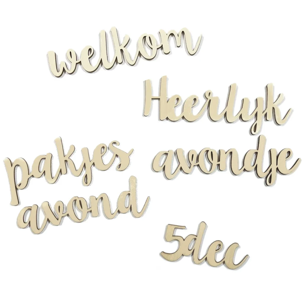LAATSTE; Set met alle houten teksten